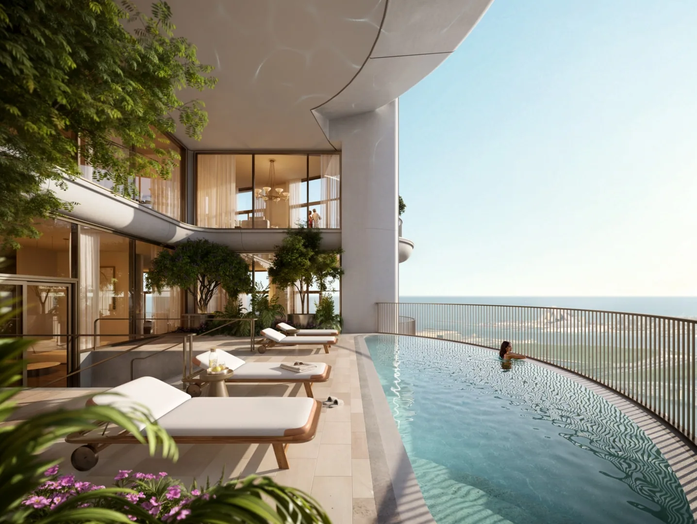 Визуализация: инфинити-бассейн на террасе The St. Regis Residences