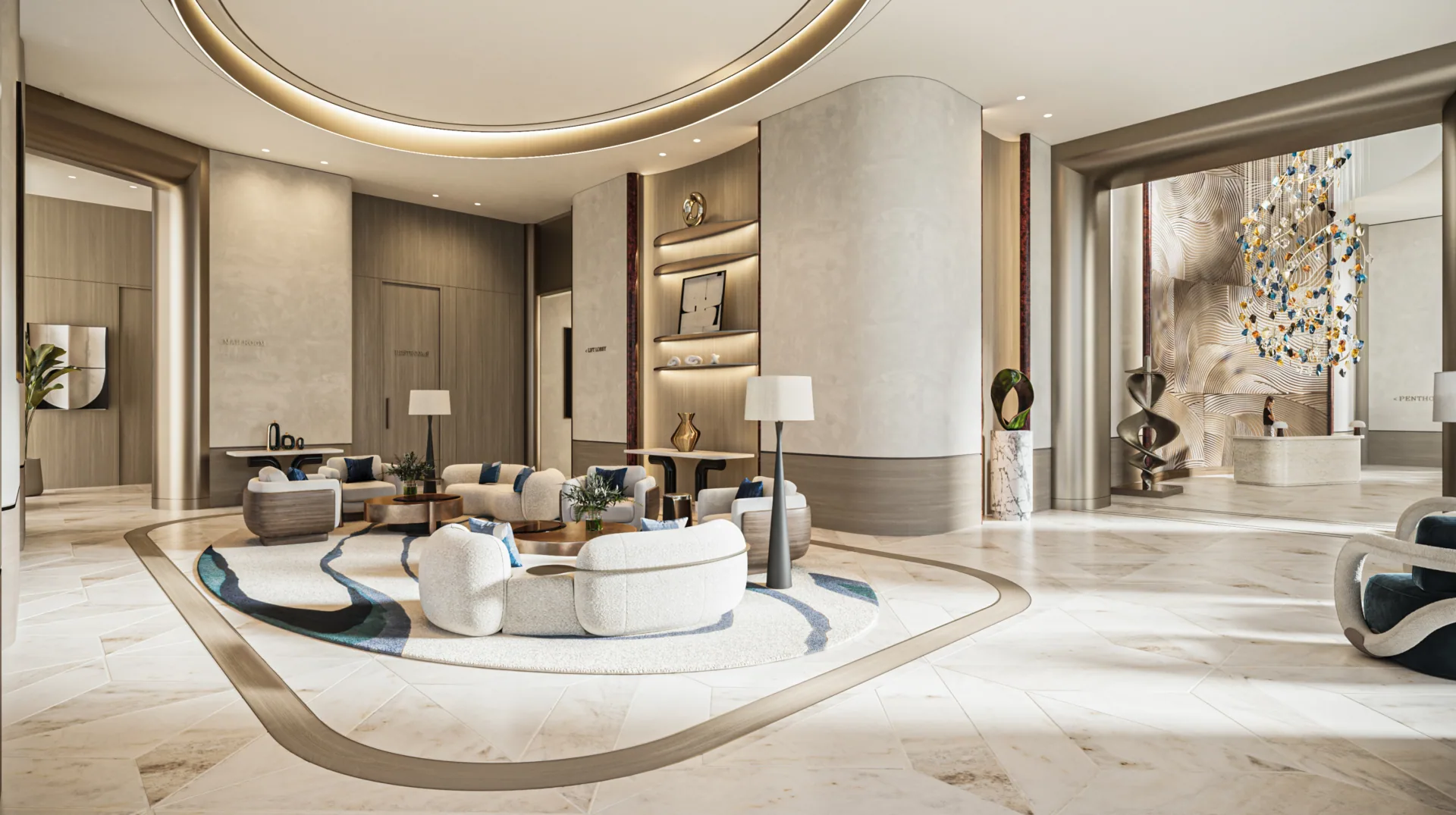 Визуализация: лобби The St. Regis Residences