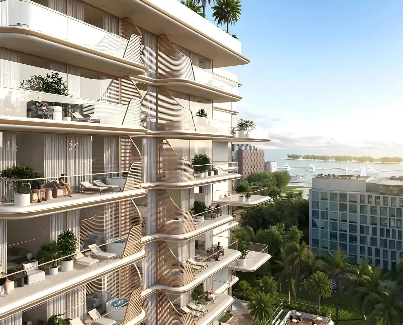 Балконы Sunset Bay Grand с видом на воду