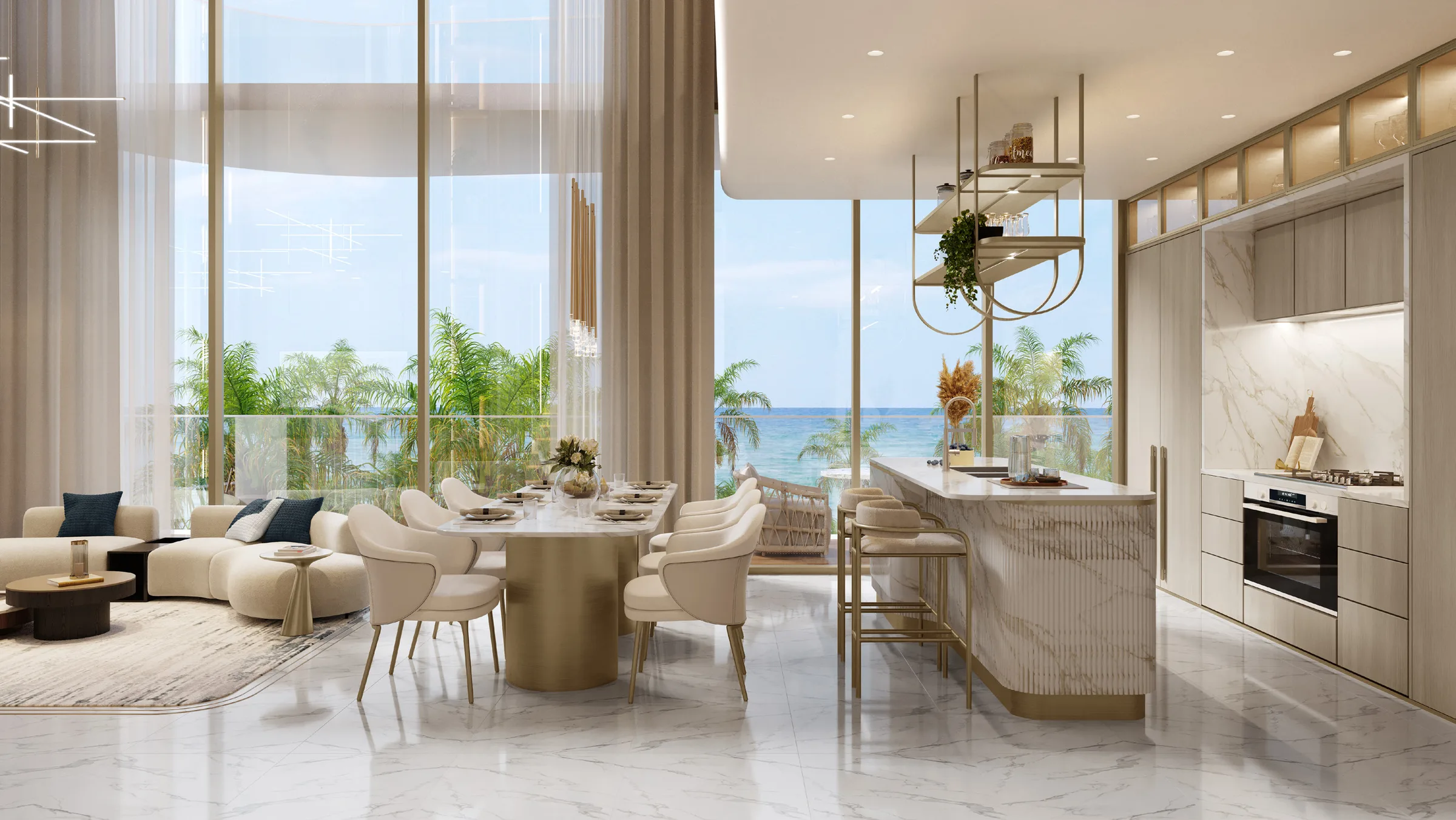 Кухня и столовая дуплекса Sunset Bay Grand