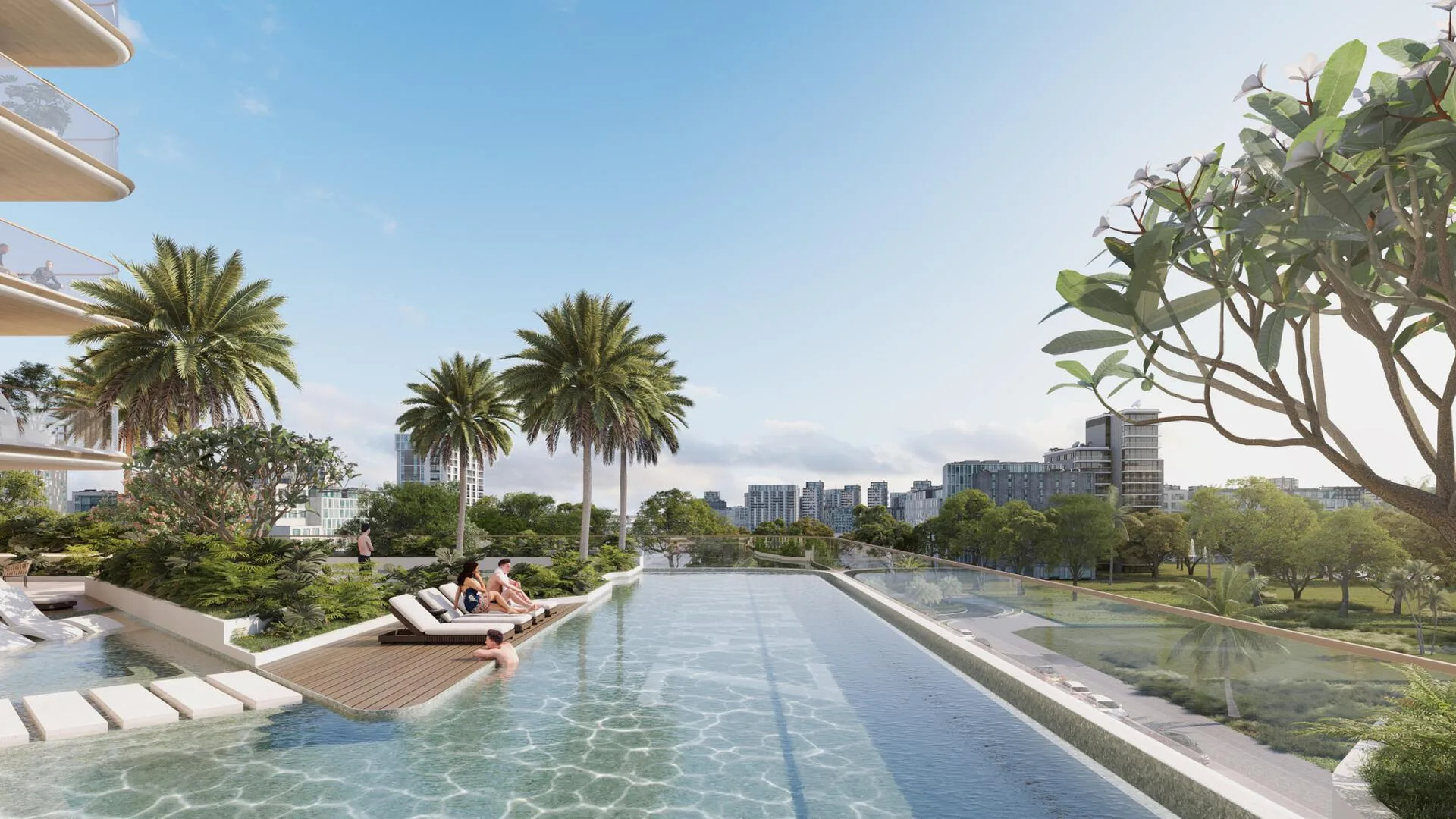 Семейный бассейн Sunset Bay Grand среди пальм