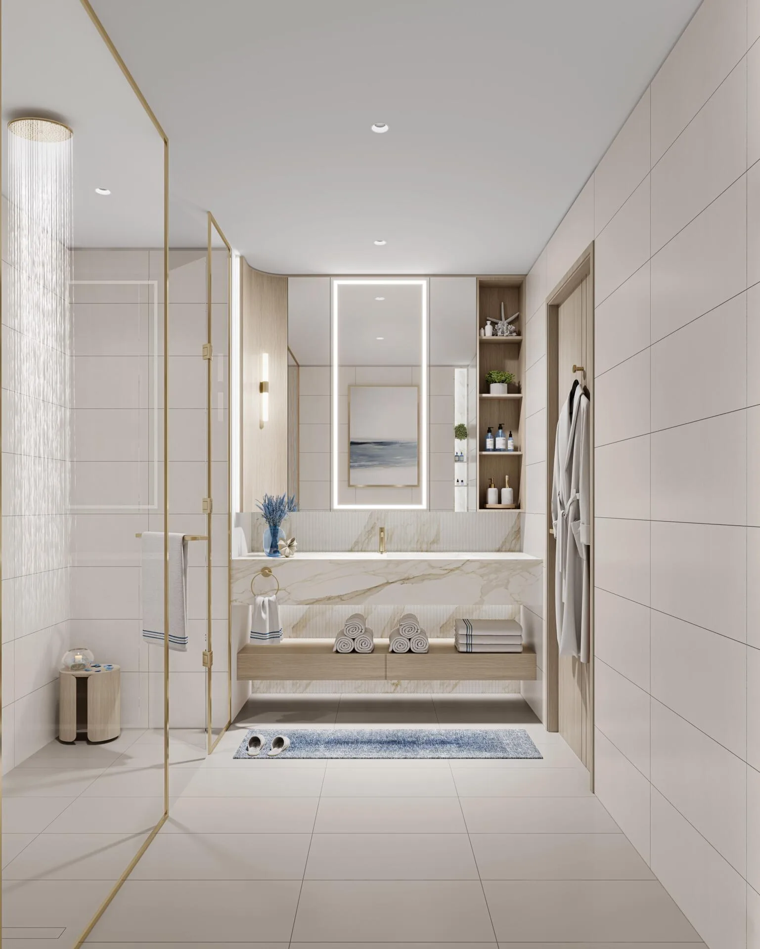 Ванная с душем в квартире Sunset Bay Grand