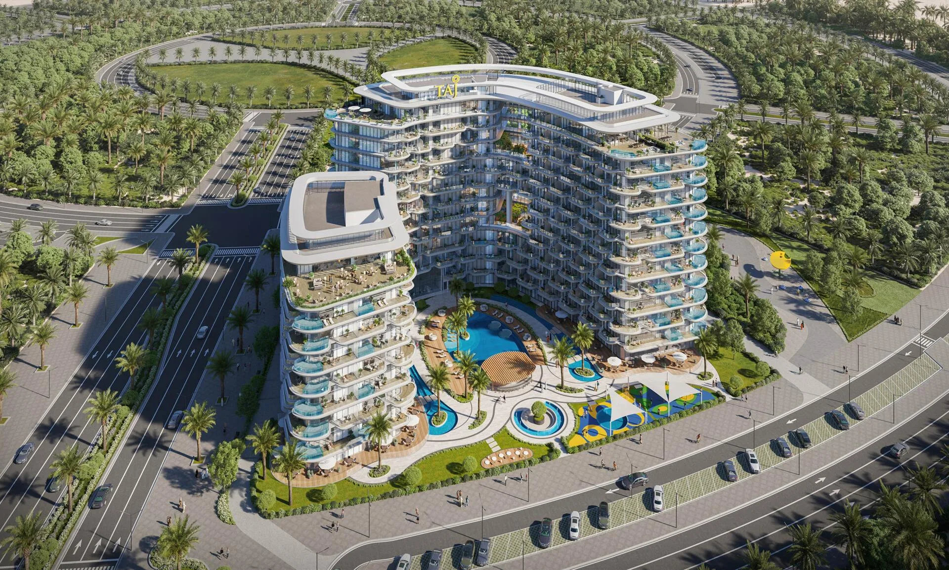 Двор Taj Wellington Mews сверху, бассейн