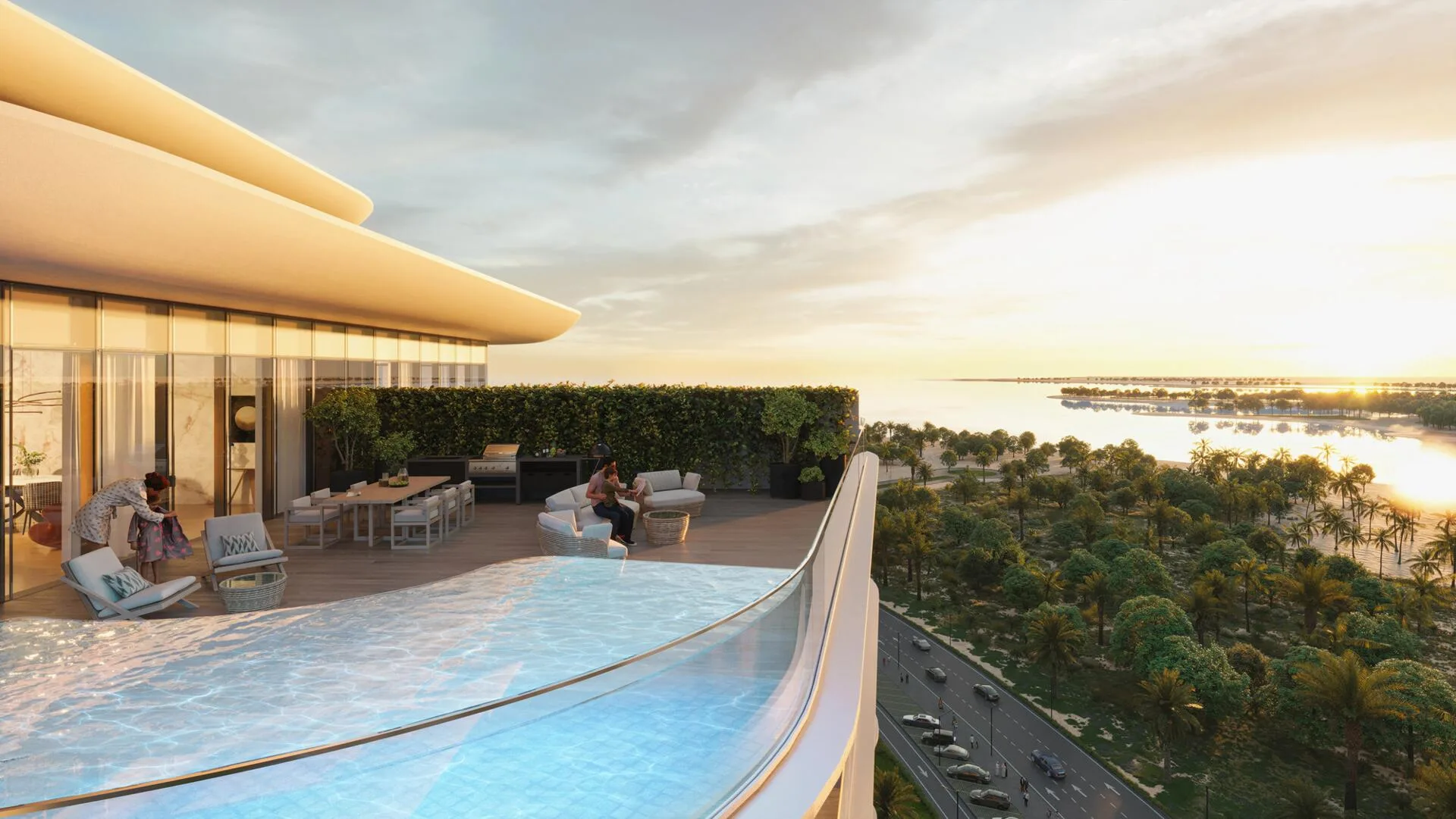 Терраса верхнего этажа Taj Wellington Mews с видом на море