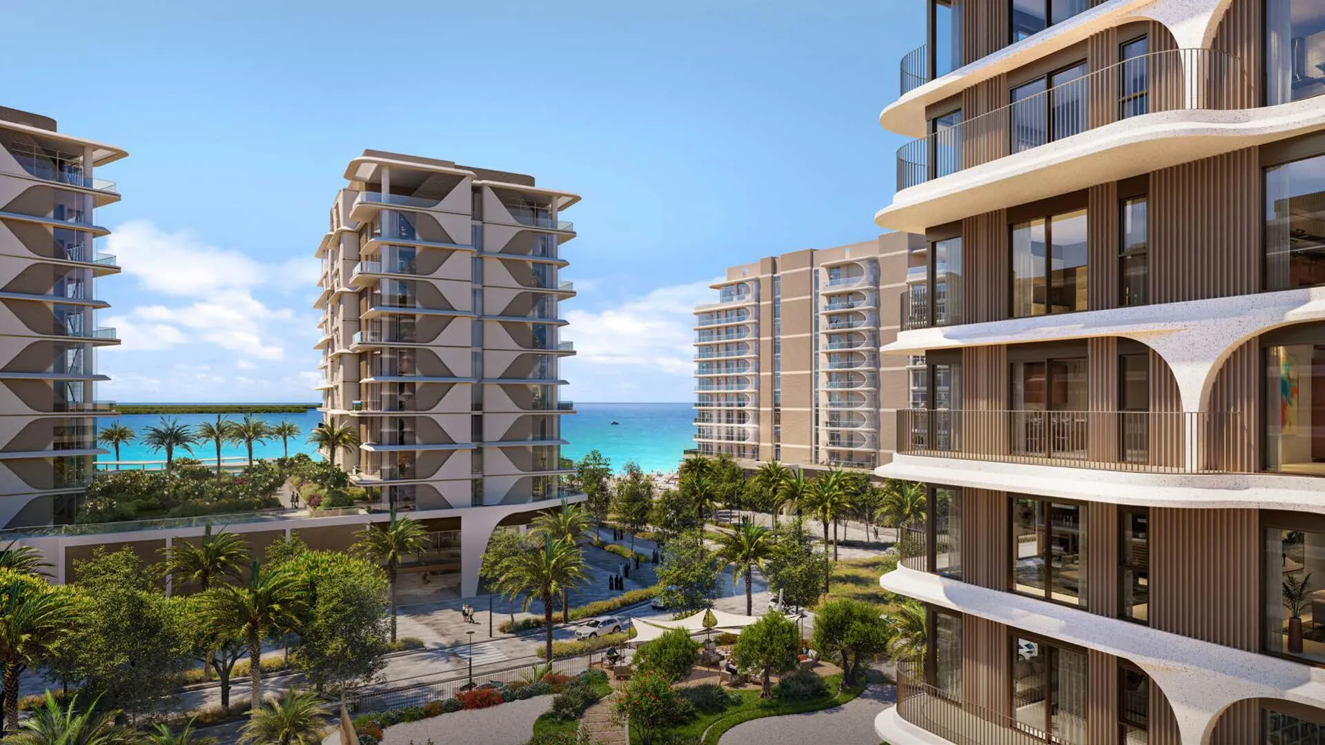 Вид на море между домами The Beach House Fahid