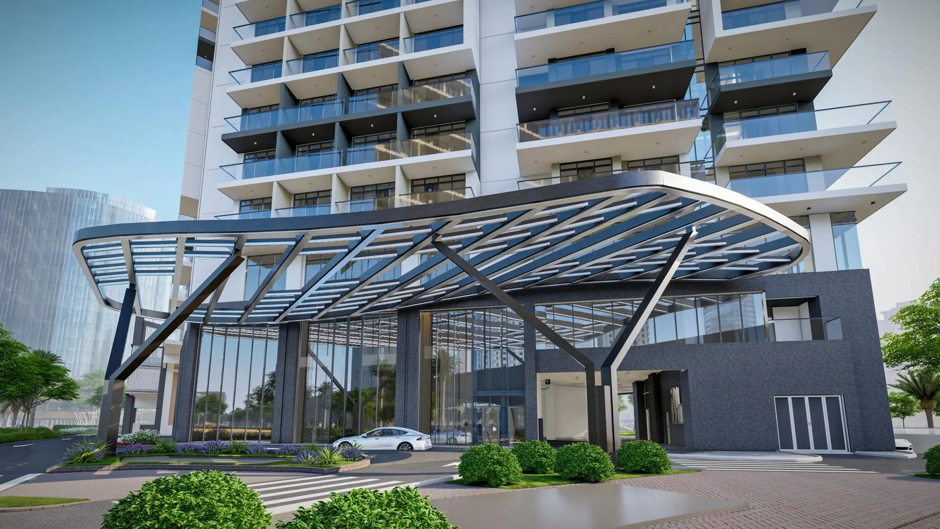 Вход в The Paragon под стеклянным навесом