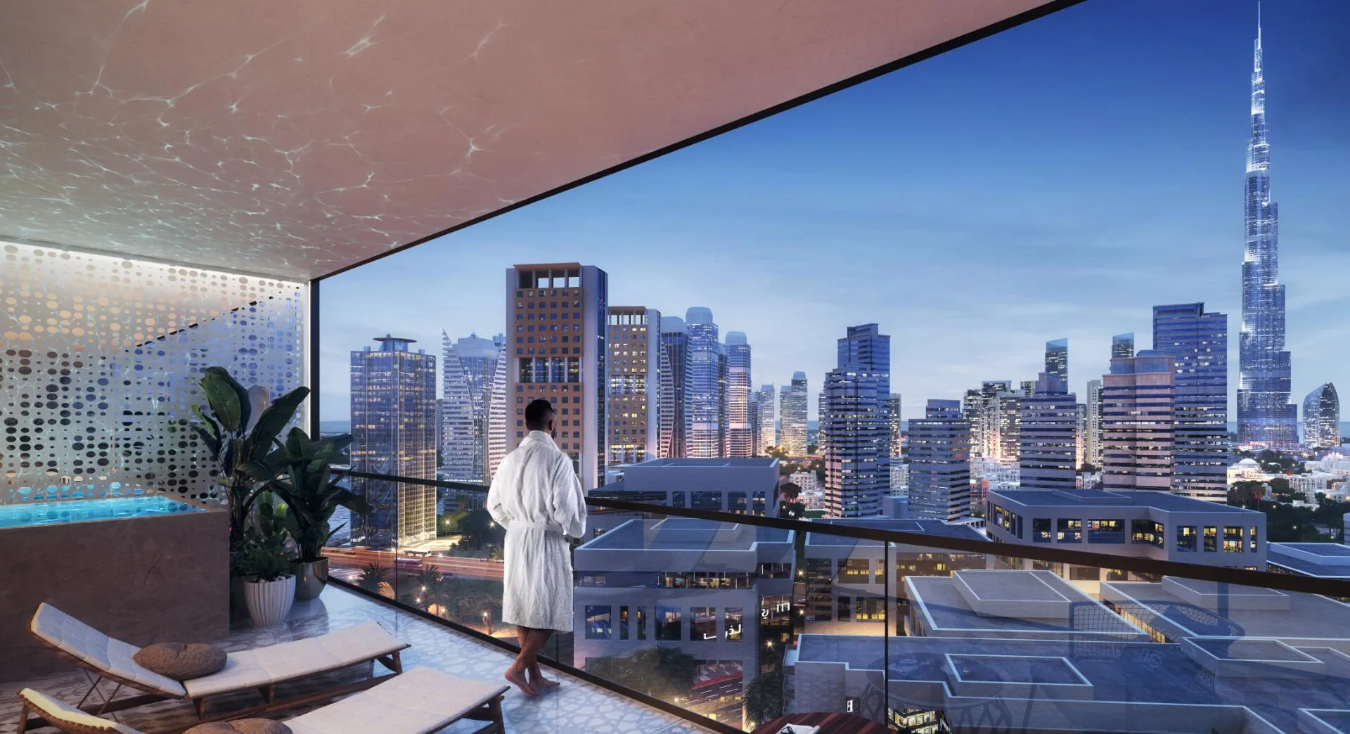 Балкон Trillionaire Residences с видом на Бурдж-Халифу