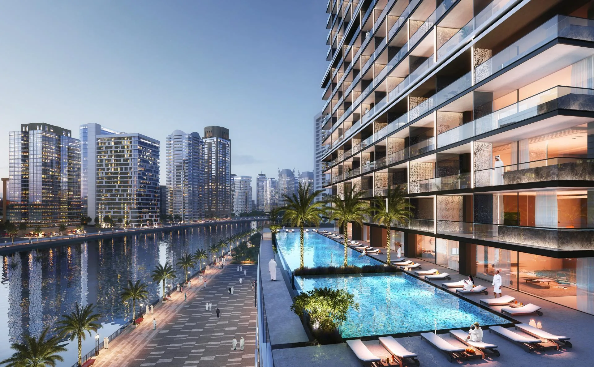 Бассейн Trillionaire Residences на подиуме над набережной