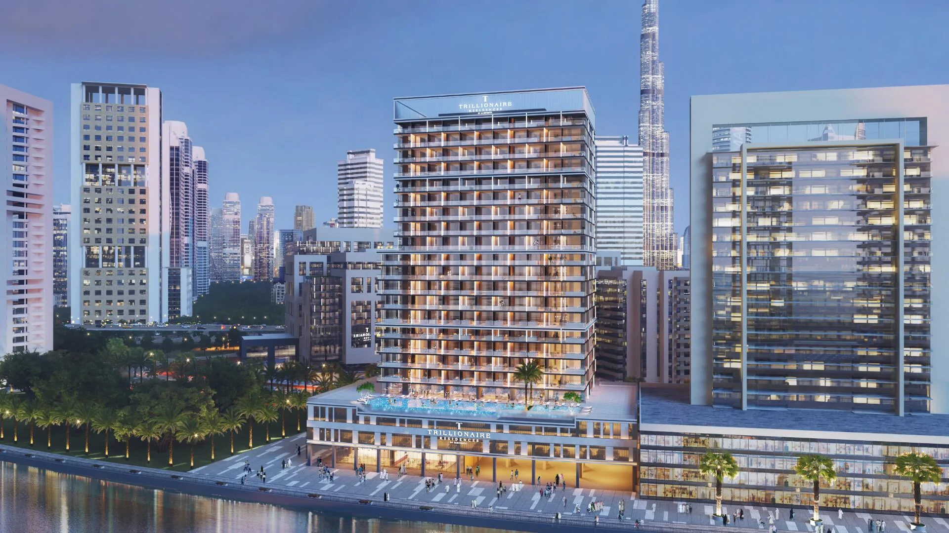 Trillionaire Residences над водой: подиум с бассейном и башня