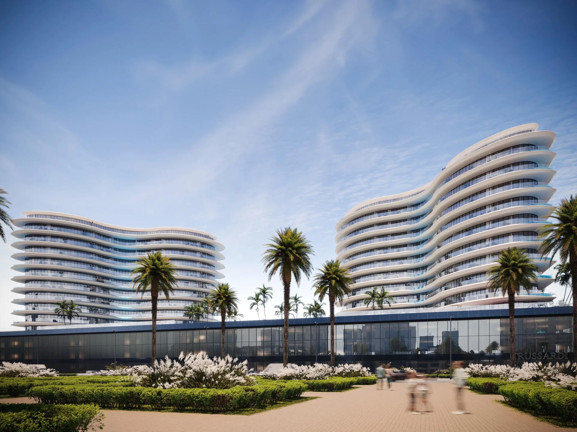 Две башни Trussardi Residences Phase II из сада