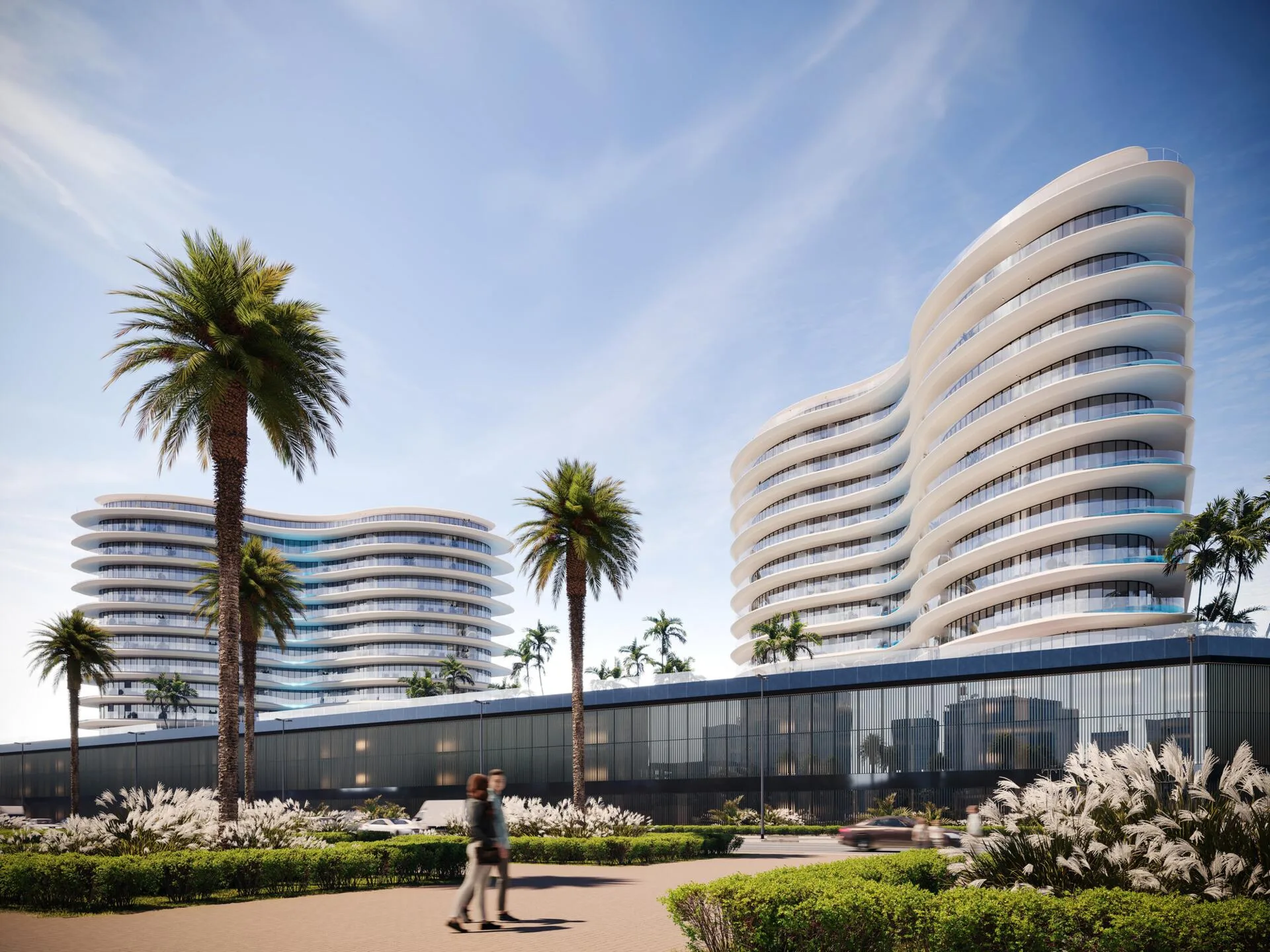 Башни Trussardi Residences Phase II со стороны аллеи