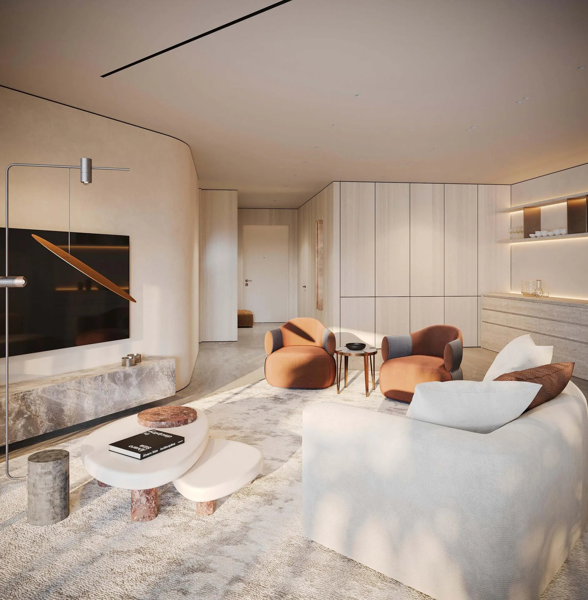 Гостиная в квартире Trussardi Residences Phase II