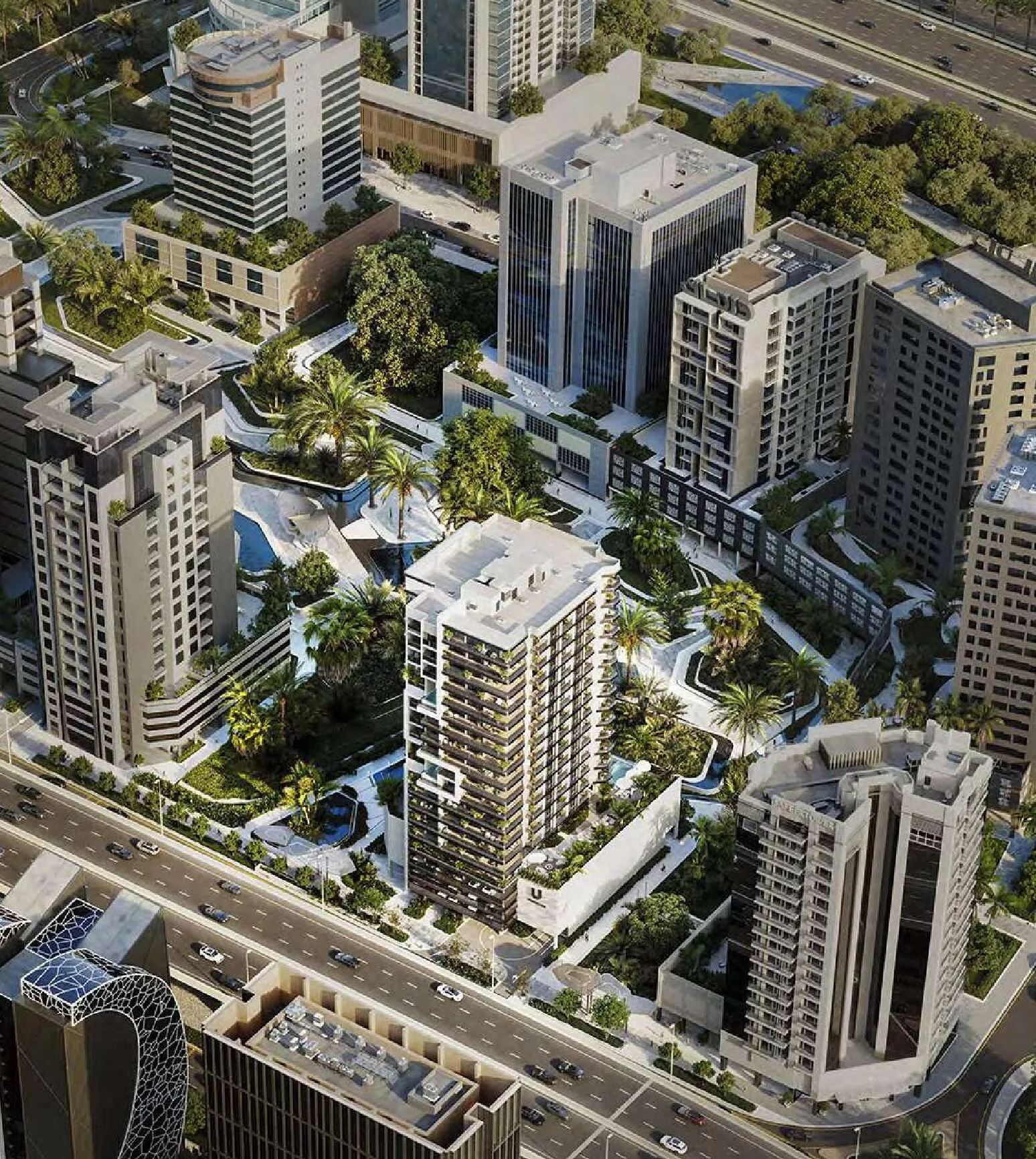 Urban Life Residences и квартал Business Bay сверху
