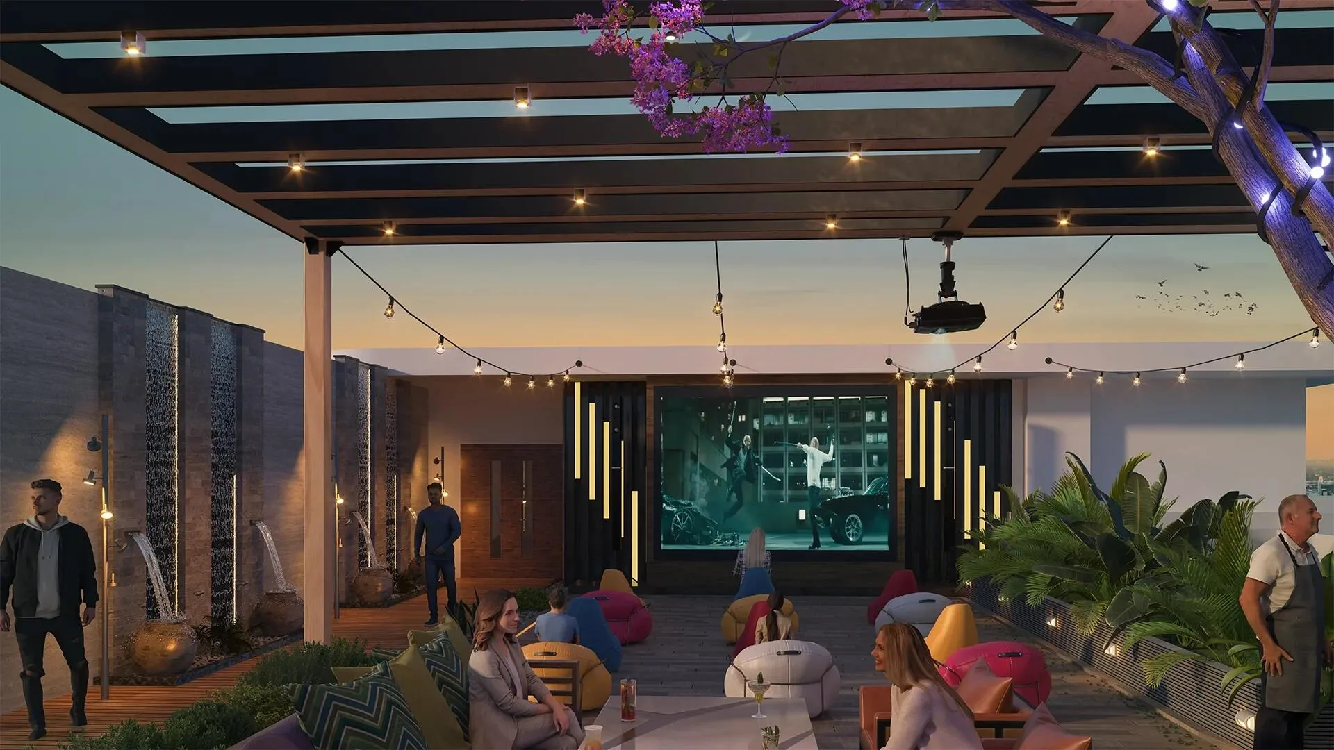 Кинотеатр под открытым небом на крыше Ventana Residences