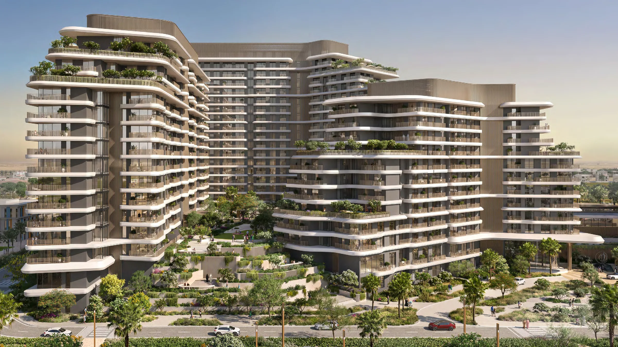 Квартал Verdes с высоты среди зелени Dubailand