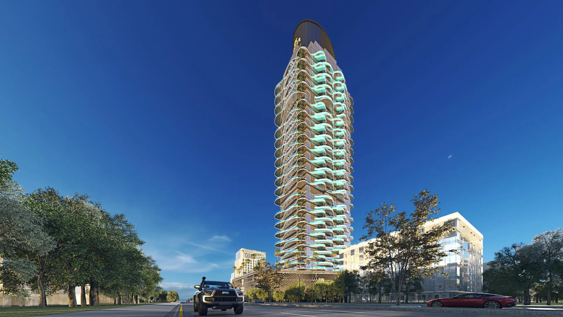Volga Tower со стороны улицы