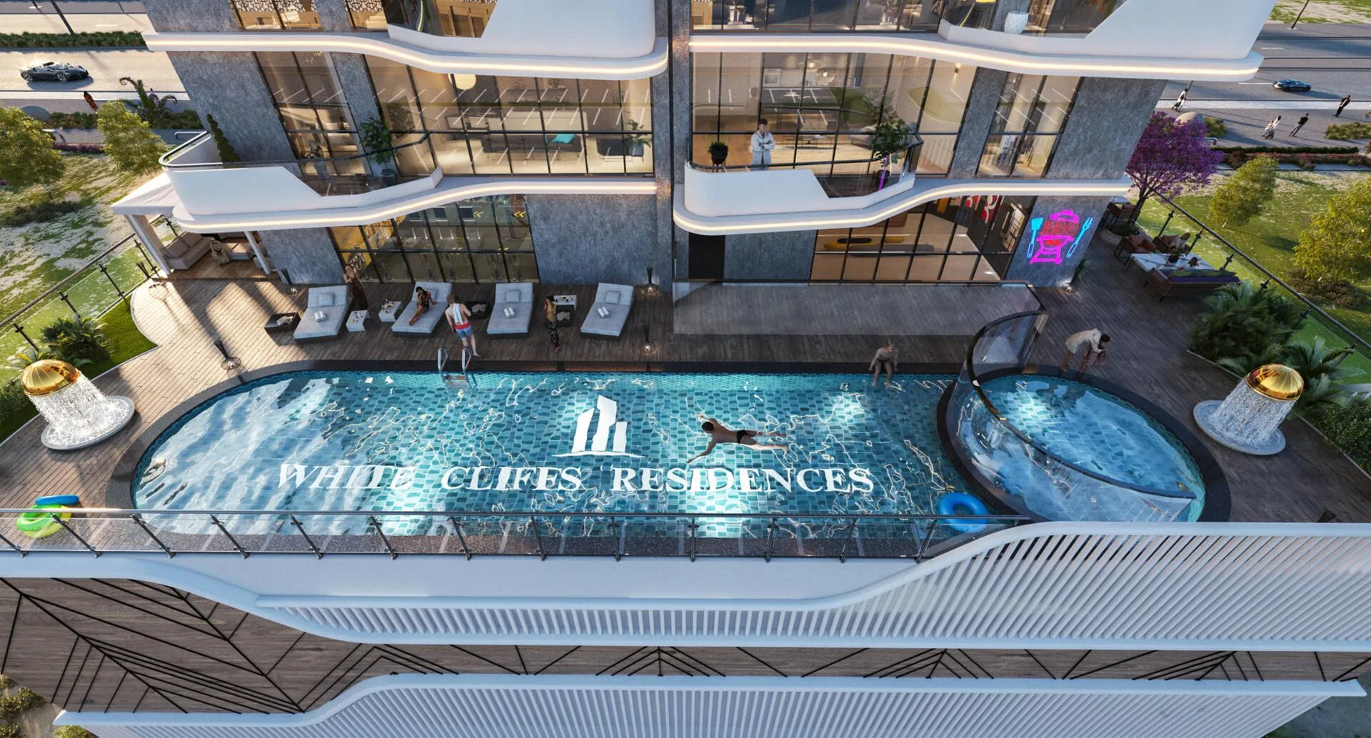 Бассейн Whitecliffs Residences сверху