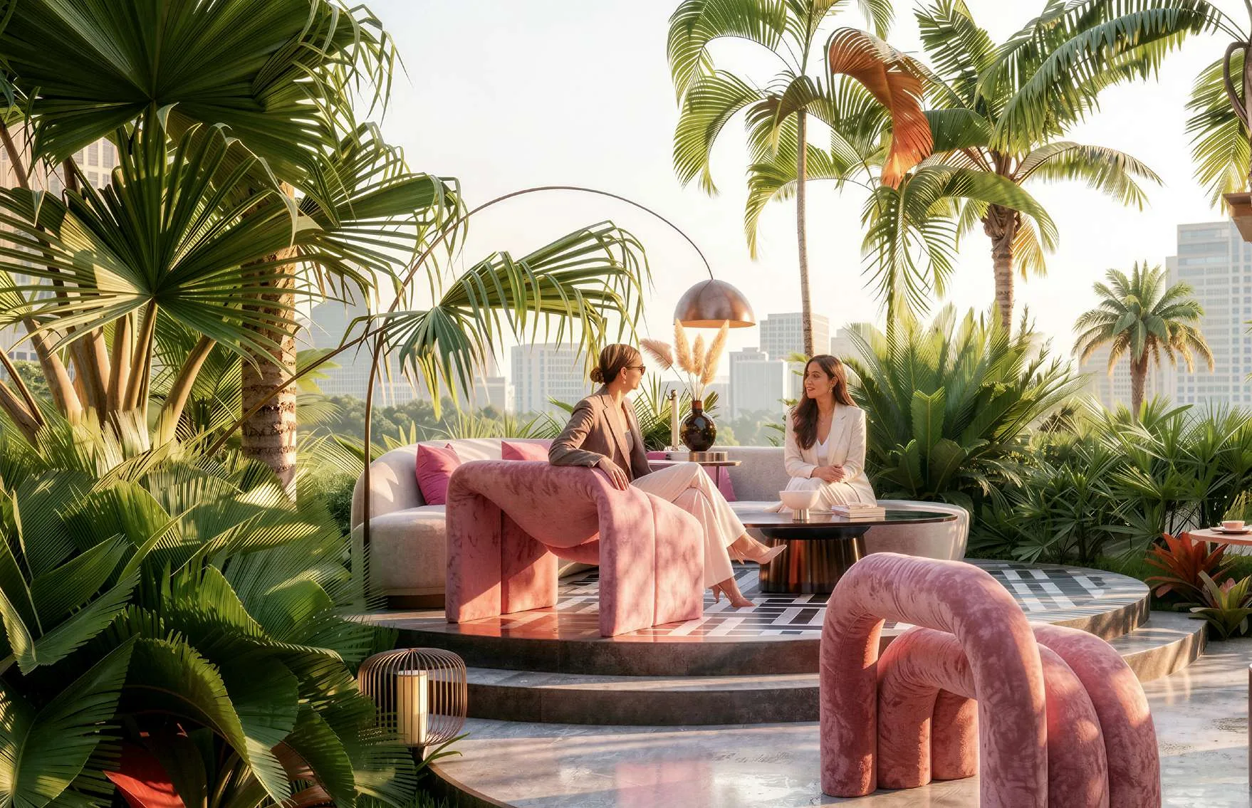 Queen’s Lounge в YIGO Luxe среди пальм