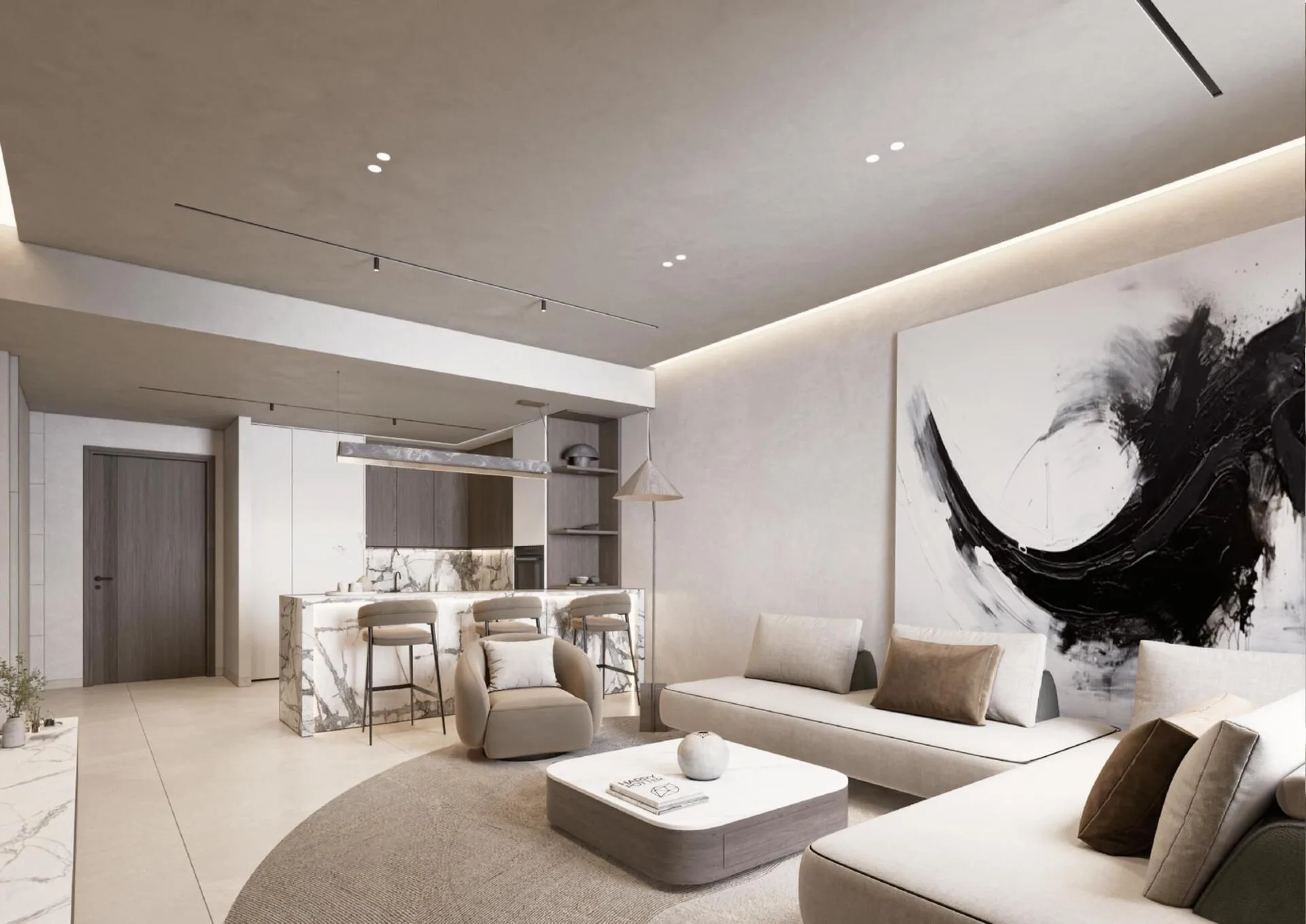 Гостиная квартиры в Zephyra Residences